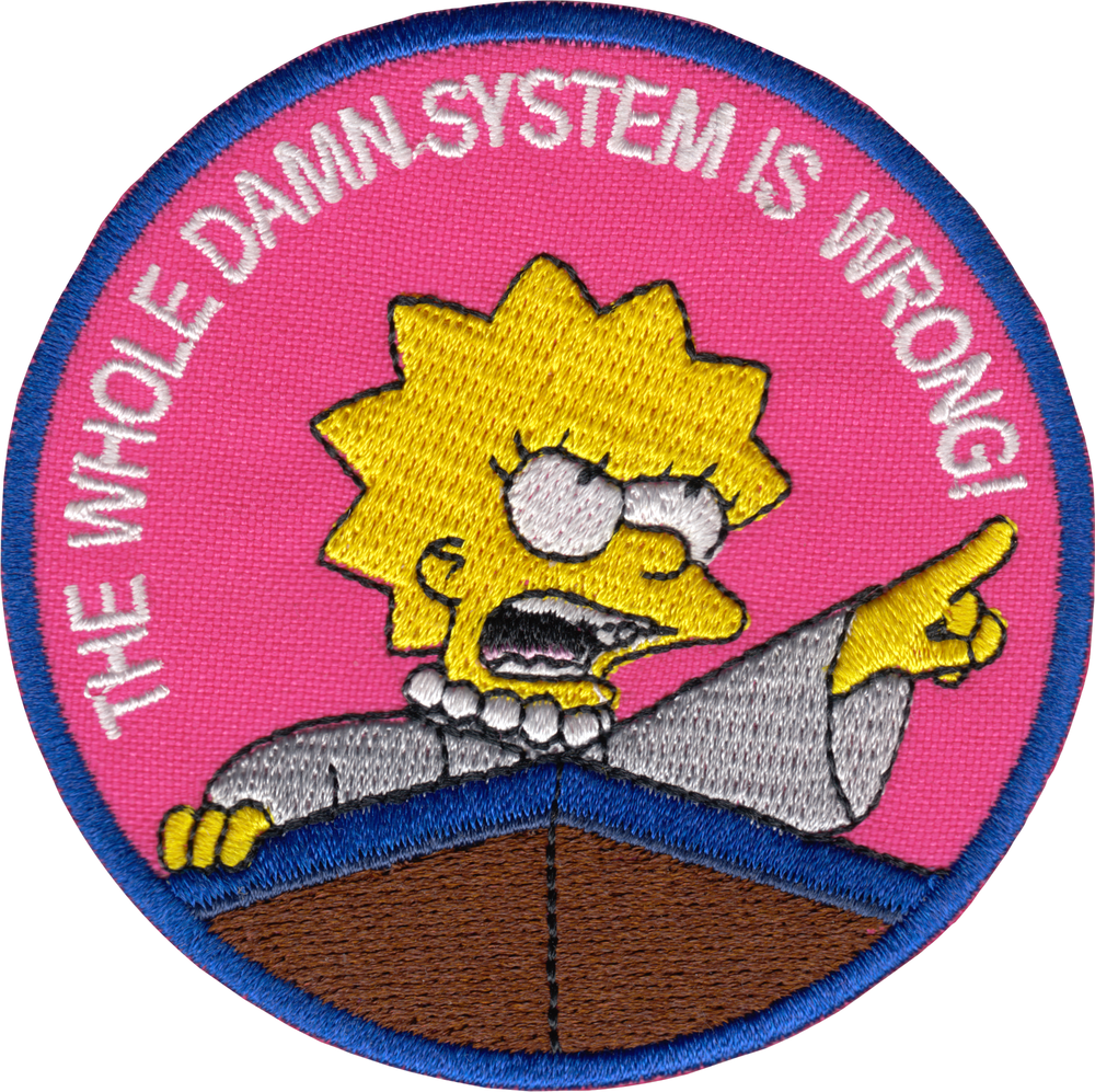 Square Deal Recordings & Supplies - Patch - Simpsons, The - "System Is Wrong!" Angry Lisa