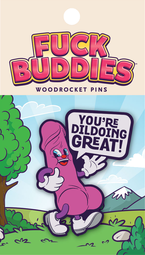 Wood Rocket Products - Fuck Buddies Dildoing Great Enamel Pin, FBP-002