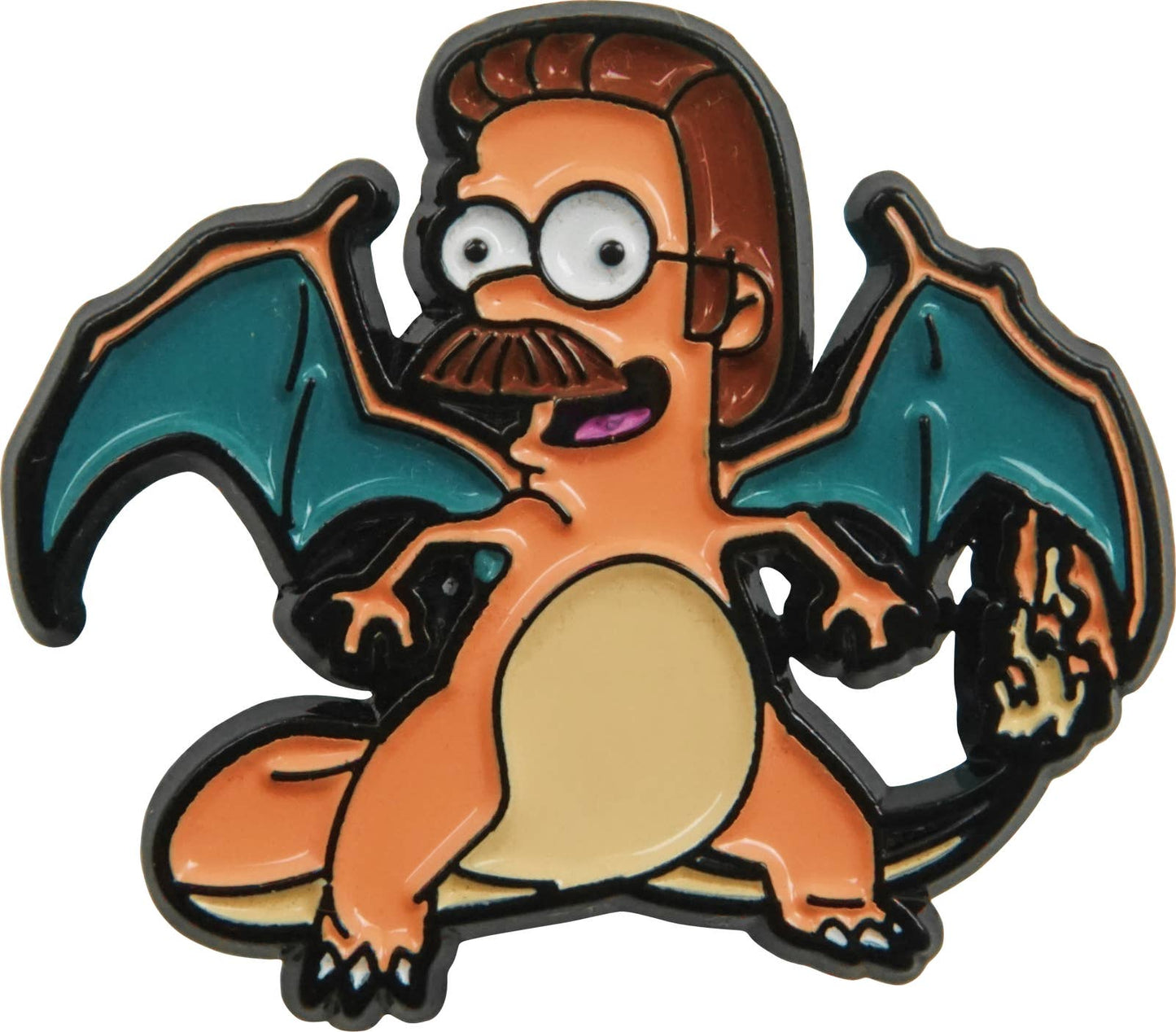 Square Deal Recordings & Supplies - Enamel Pin - Simpsons, The - Charizard Flanders
