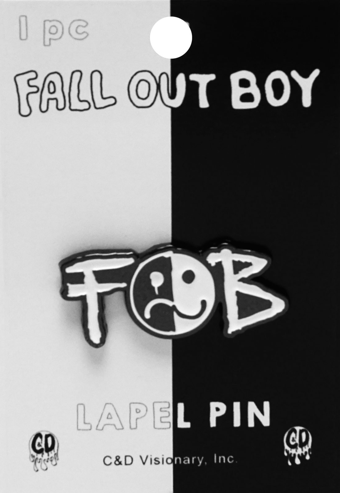 Enamel Pin - Fall Out Boy - Black And White Logo