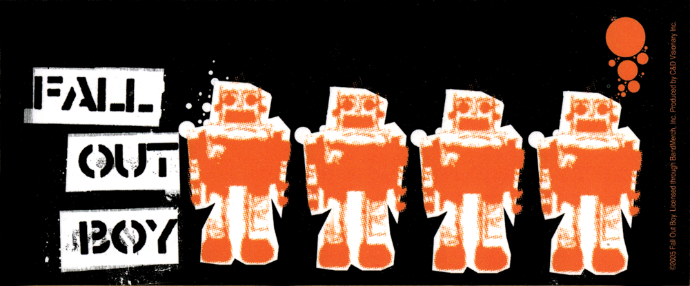 Square Deal Recordings & Supplies - Sticker - Fall Out Boy - Robots Logo On Black