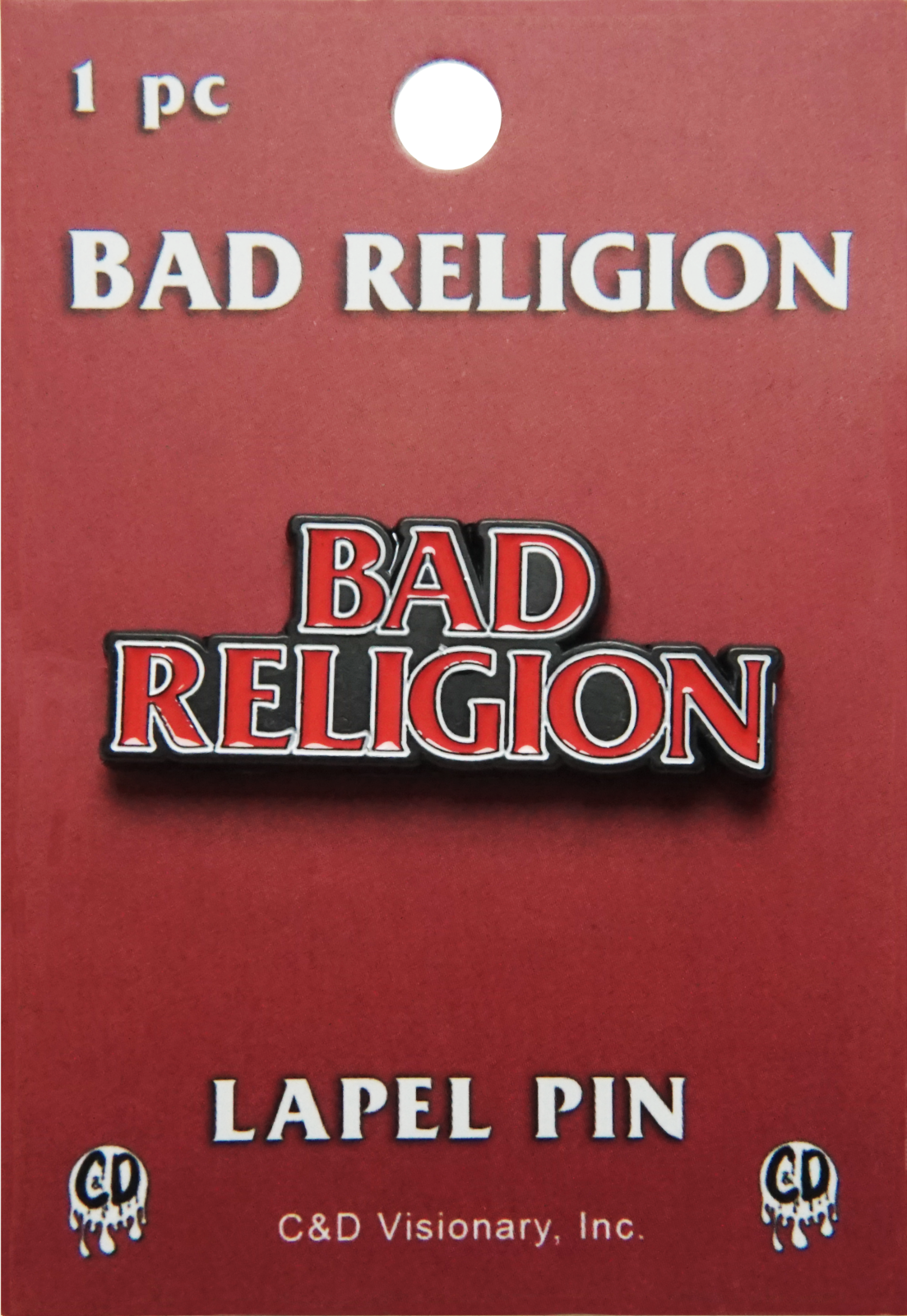 Square Deal Recordings & Supplies - Enamel Pin - Bad Religion - Classic Red And Black Logo