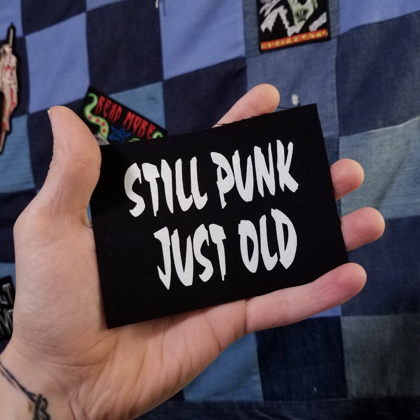 Thread By Dawn - Still Punk, Just Old 5" inch Screen Printed Canvas Patch for Punks