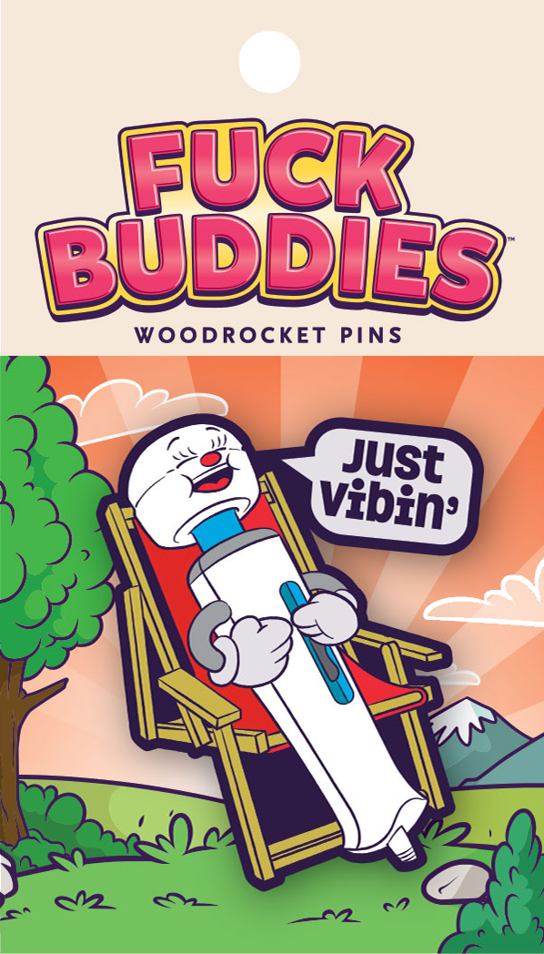 Wood Rocket Products - Fuck Buddies Just Vibin Enamel Pin, FBP-001