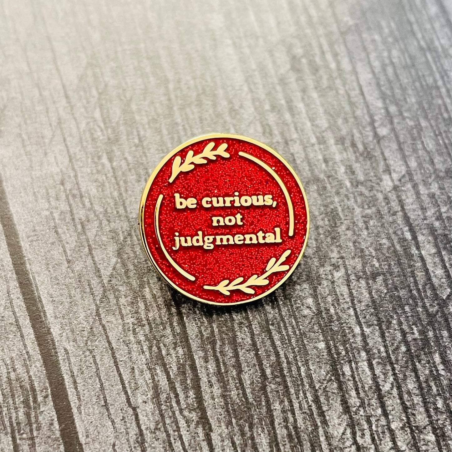 The Silver Spider - Be Curious Not Judgmental Enamel Lapel Pin Ted Lasso soccer