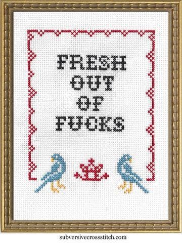 Subversive Cross Stitch - Fresh Out of F*cks