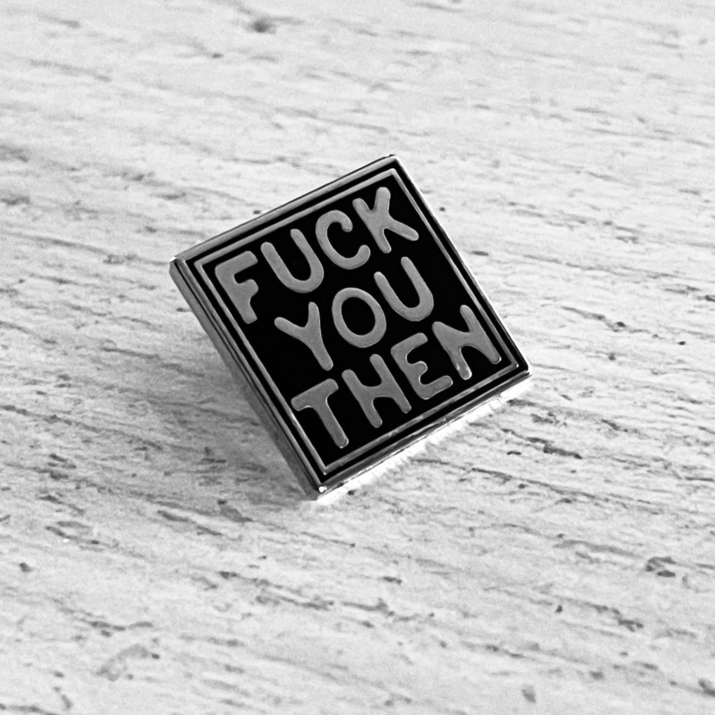 The Silver Spider - Fuck You Then Fleabag Enamel Lapel Pin black silver small