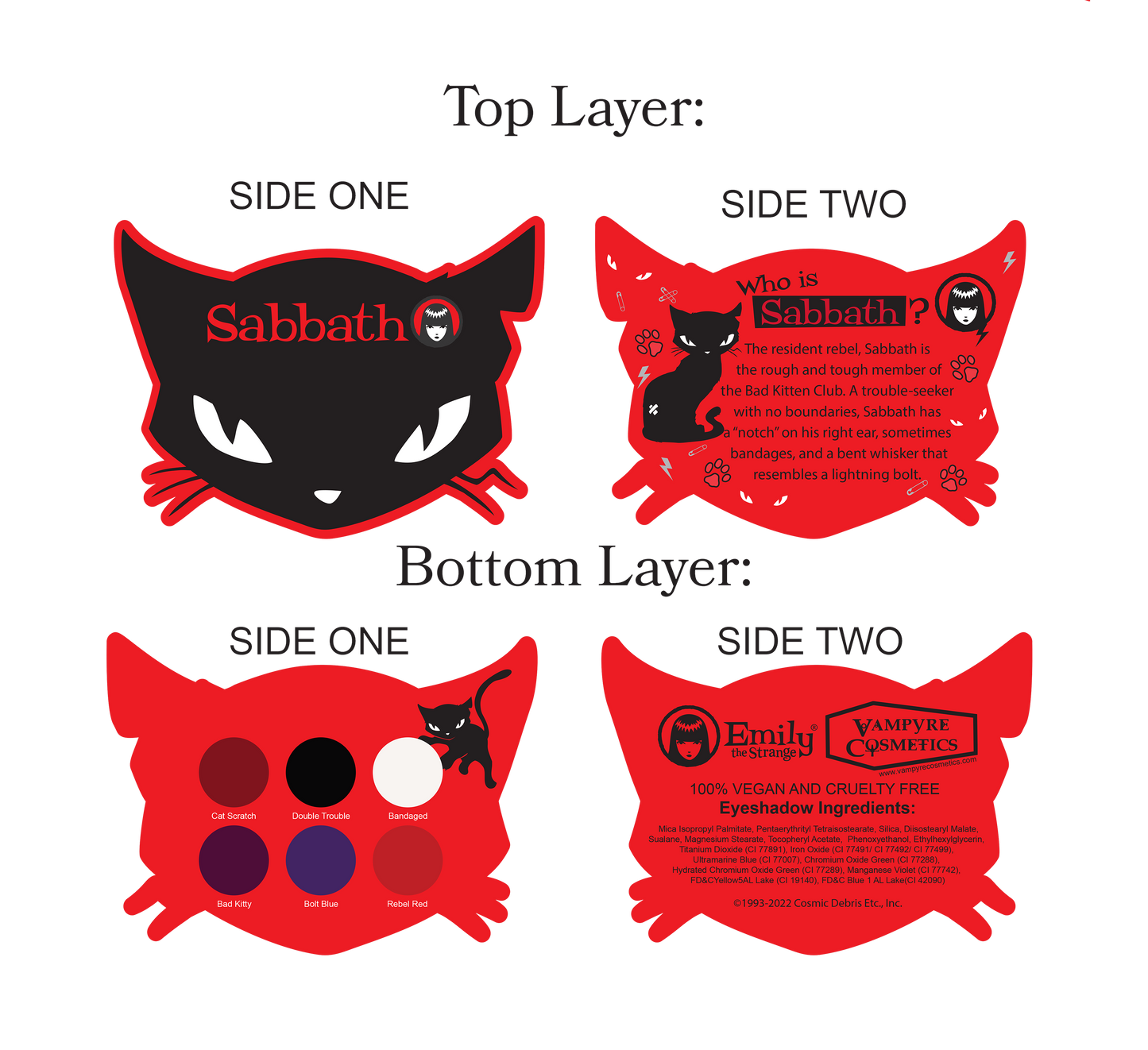 Vampyre Cosmetics LLC - Emily the Strange Cat Palettes