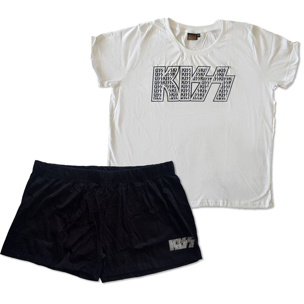 KISS LADIES SUMMER PYJAMAS: LOGO INFILL