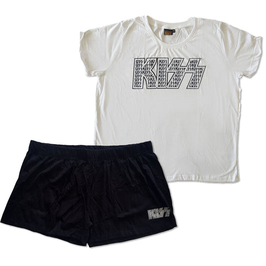 KISS LADIES SUMMER PYJAMAS: LOGO INFILL