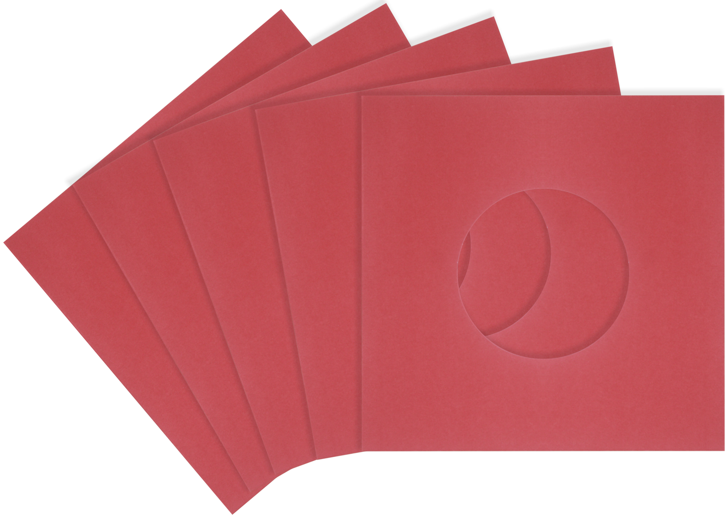 Square Deal Recordings & Supplies - 7" Red Record Inner Sleeves - Super Heavyweight - W/ Hole