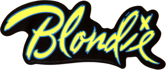 Square Deal Recordings & Supplies - Sticker - Blondie - Yellow And Blue Logo On Black