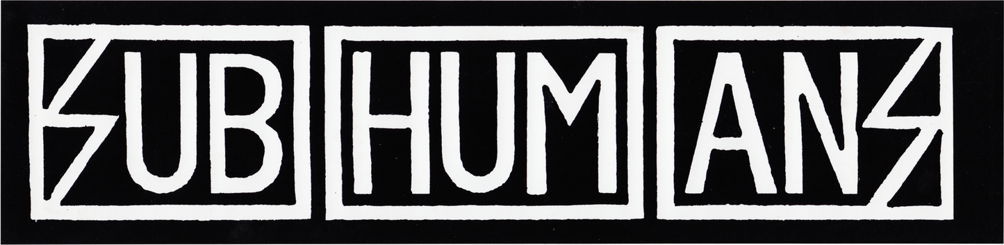 Square Deal Recordings & Supplies - Sticker - Subhumans, The - Large Black And White Logo