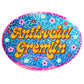 Krystan Saint Cat - Antisocial Gremlin Retro Oval Holographic Glitter Sticker