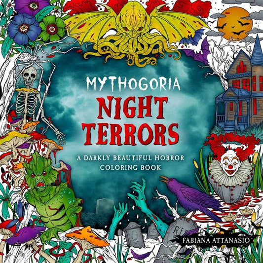 Microcosm Publishing & Distribution - Mythogoria: Night Terrors - Darkly Beautiful Coloring Book