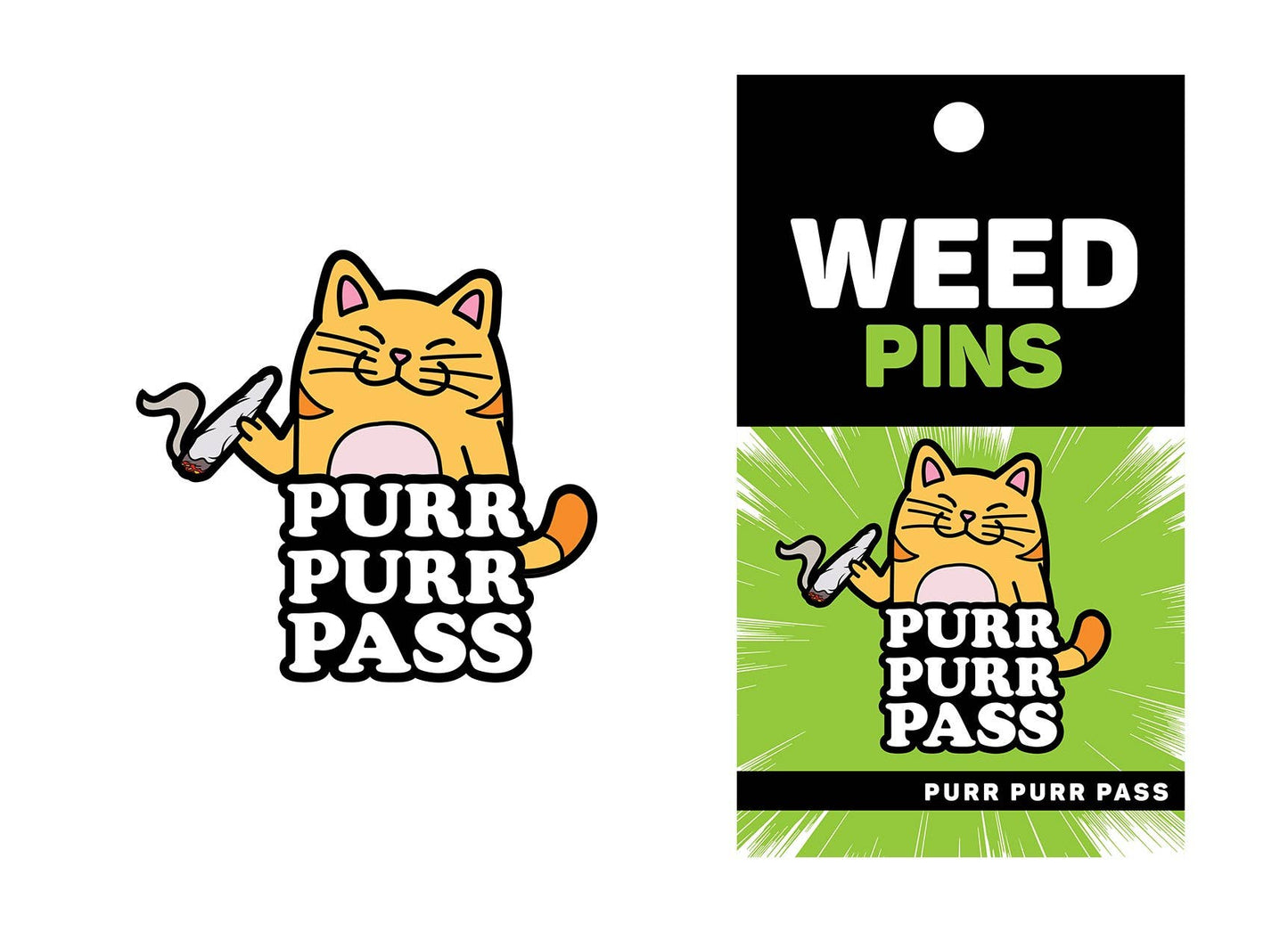 Wood Rocket Products - Purr Purr Pass Enamel Pin, EPW-015