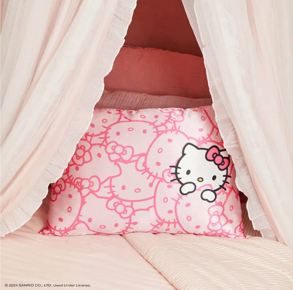 KITSCH - Hello Kitty x Kitsch Pillowcase - Pink Kitty Faces