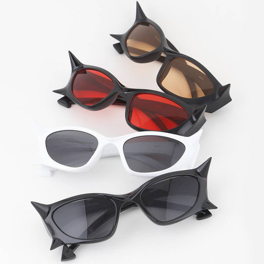 3AM BY H&D ACCESSORIES - 80'S Futuristic Narrow Gothic Cat-Eye Sunglasses