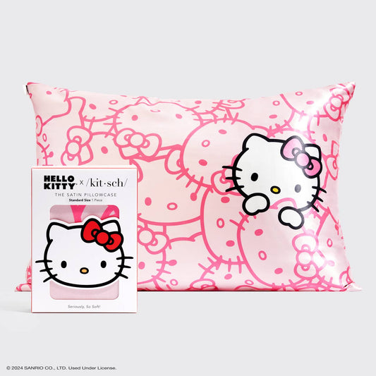 KITSCH - Hello Kitty x Kitsch Pillowcase - Pink Kitty Faces