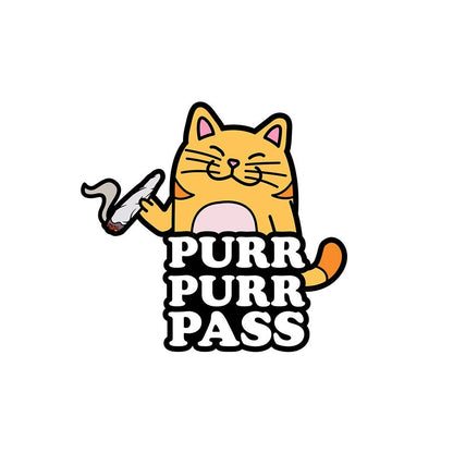 Wood Rocket Products - Purr Purr Pass Enamel Pin, EPW-015