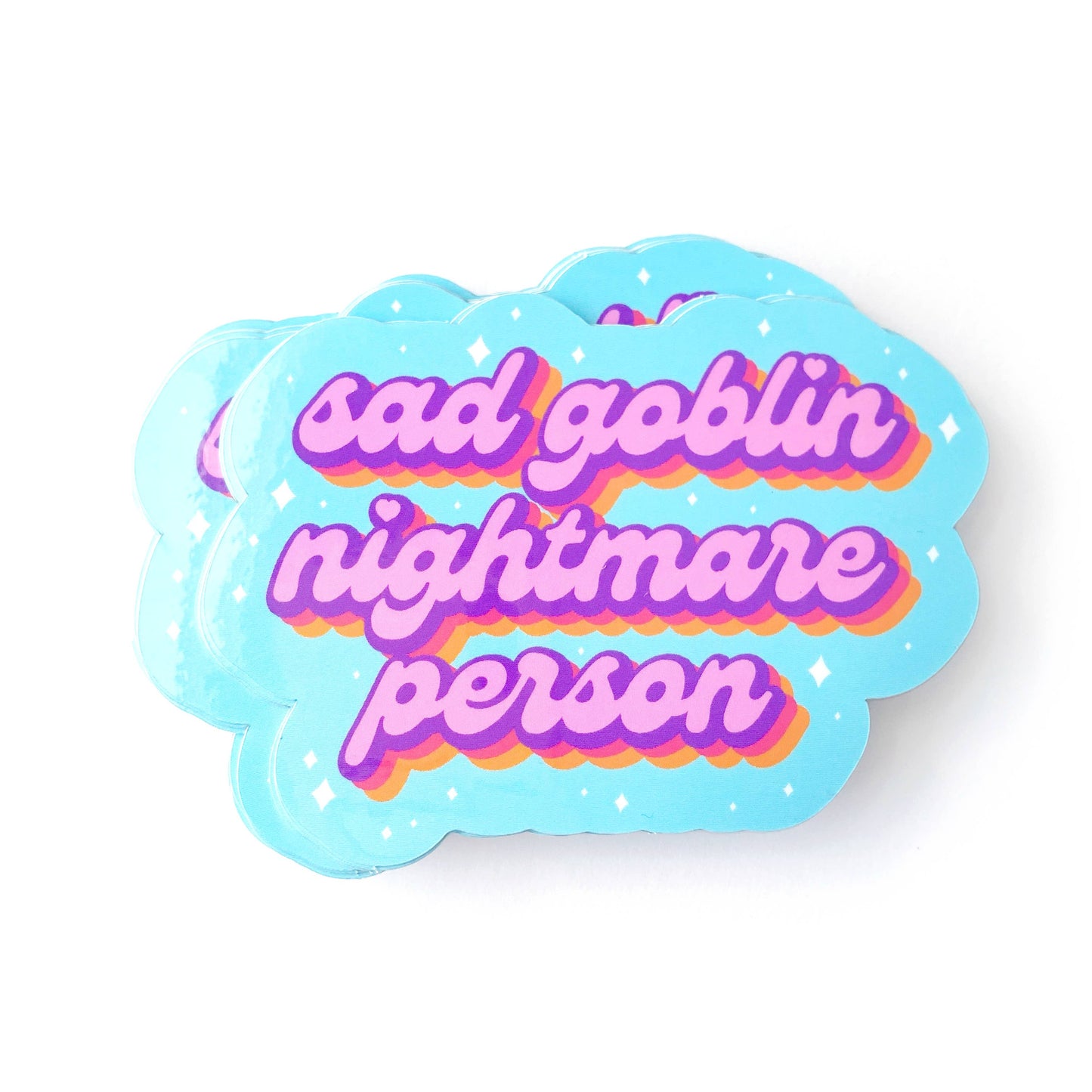 Krystan Saint Cat - Sad Goblin Nightmare Person Vinyl Sticker