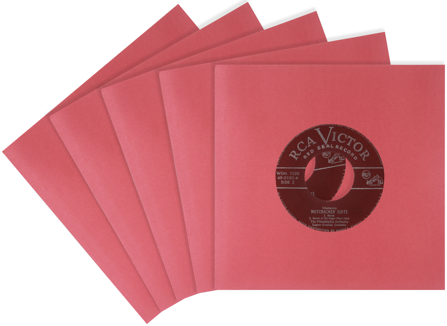 Square Deal Recordings & Supplies - 7" Red Record Inner Sleeves - Super Heavyweight - W/ Hole