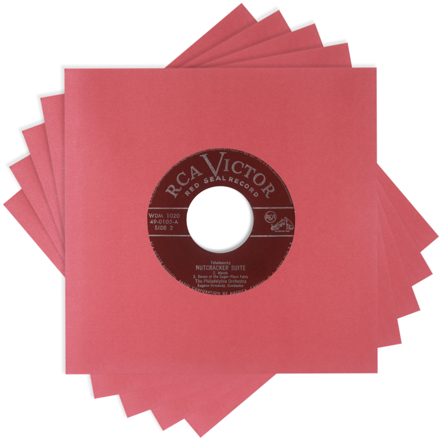 Square Deal Recordings & Supplies - 7" Red Record Inner Sleeves - Super Heavyweight - W/ Hole