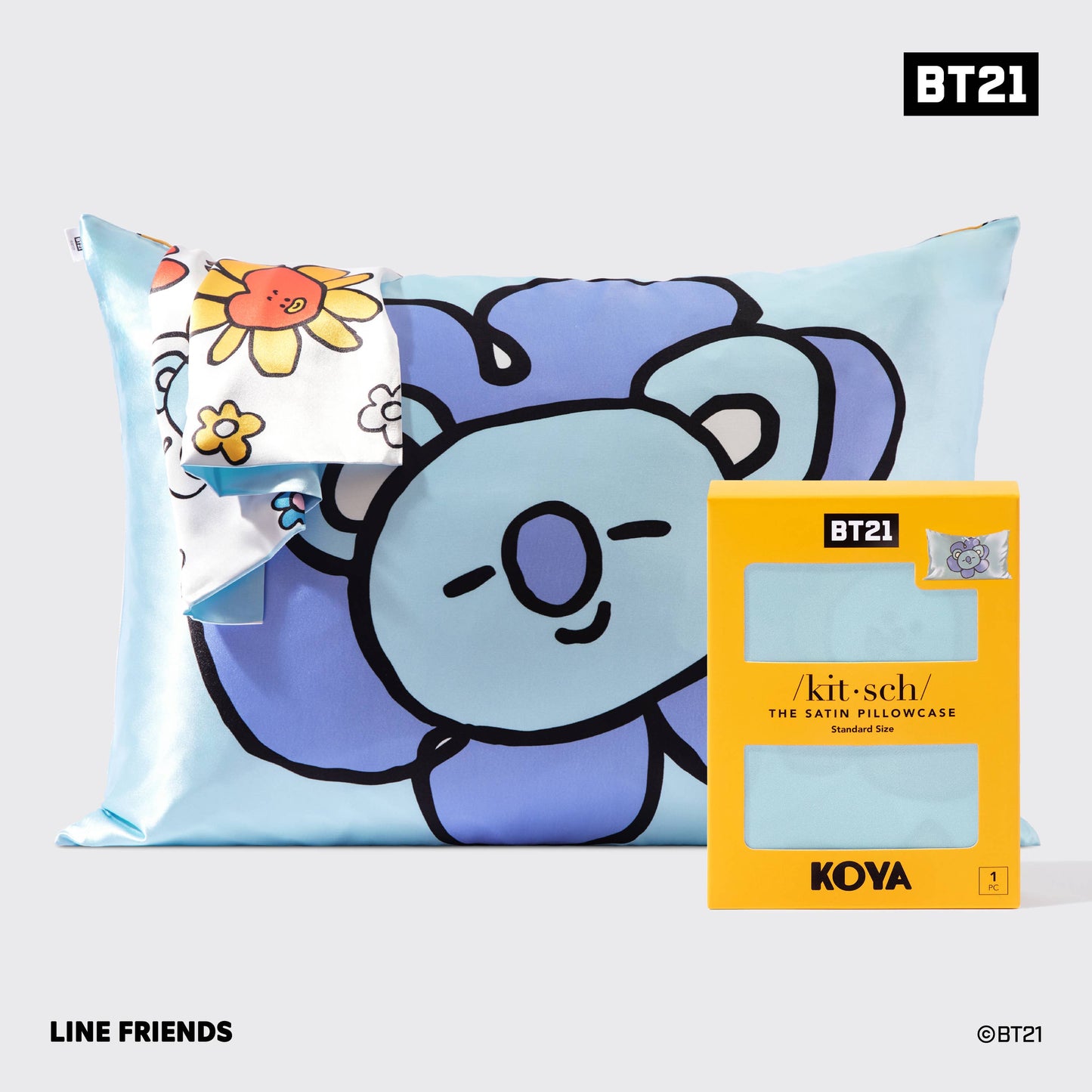 KITSCH - BT21 x Kitsch Satin Pillowcase Standard - Koya