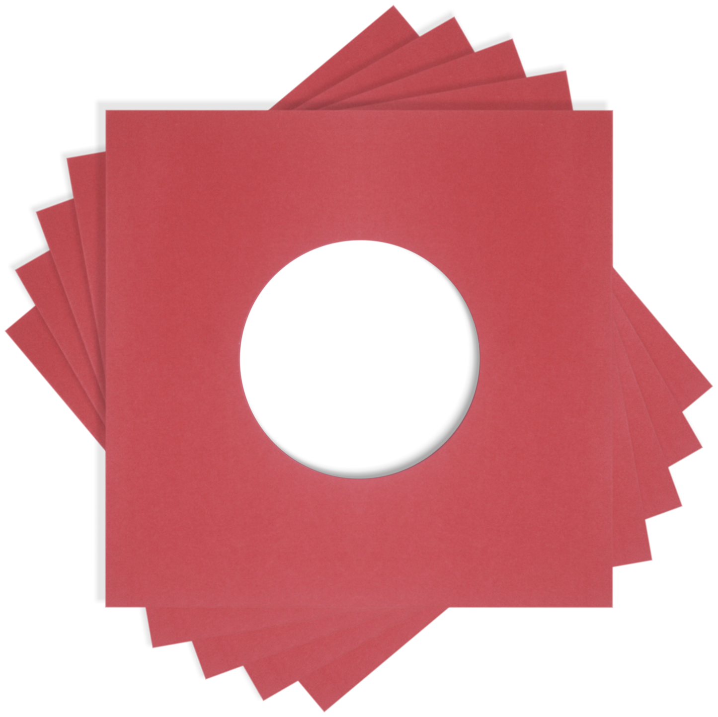 Square Deal Recordings & Supplies - 7" Red Record Inner Sleeves - Super Heavyweight - W/ Hole