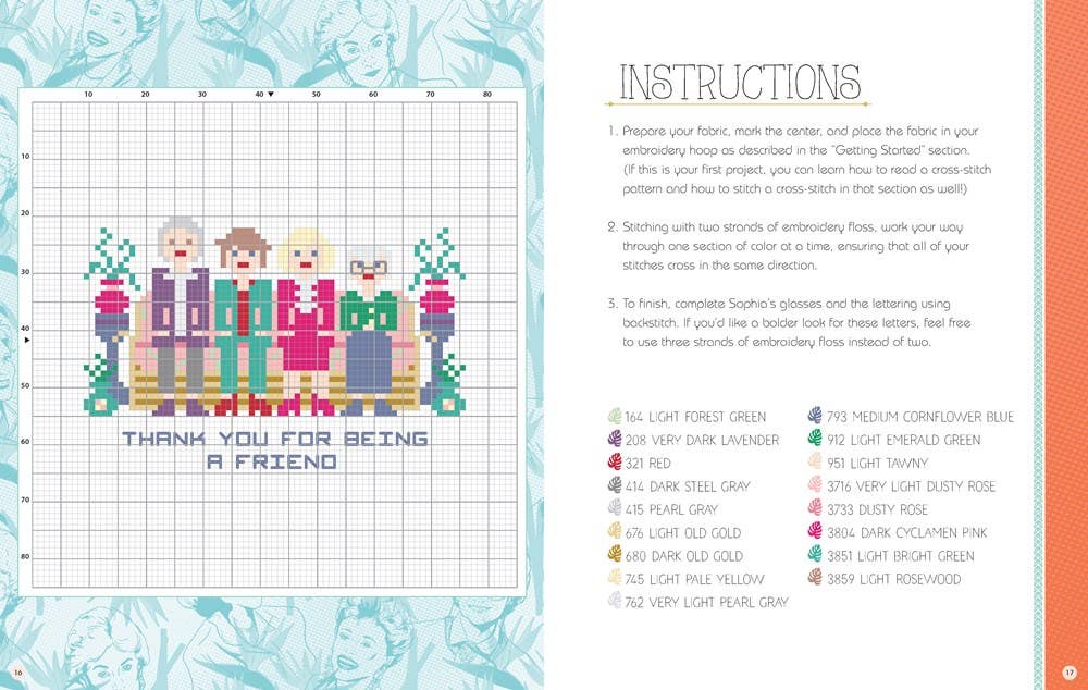 Cross Stitch The Golden Girls (Craft Kit + Book)