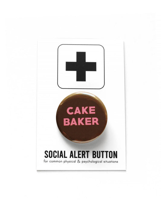 WORD FOR WORD Factory - CAKE BAKER dessert pinback button