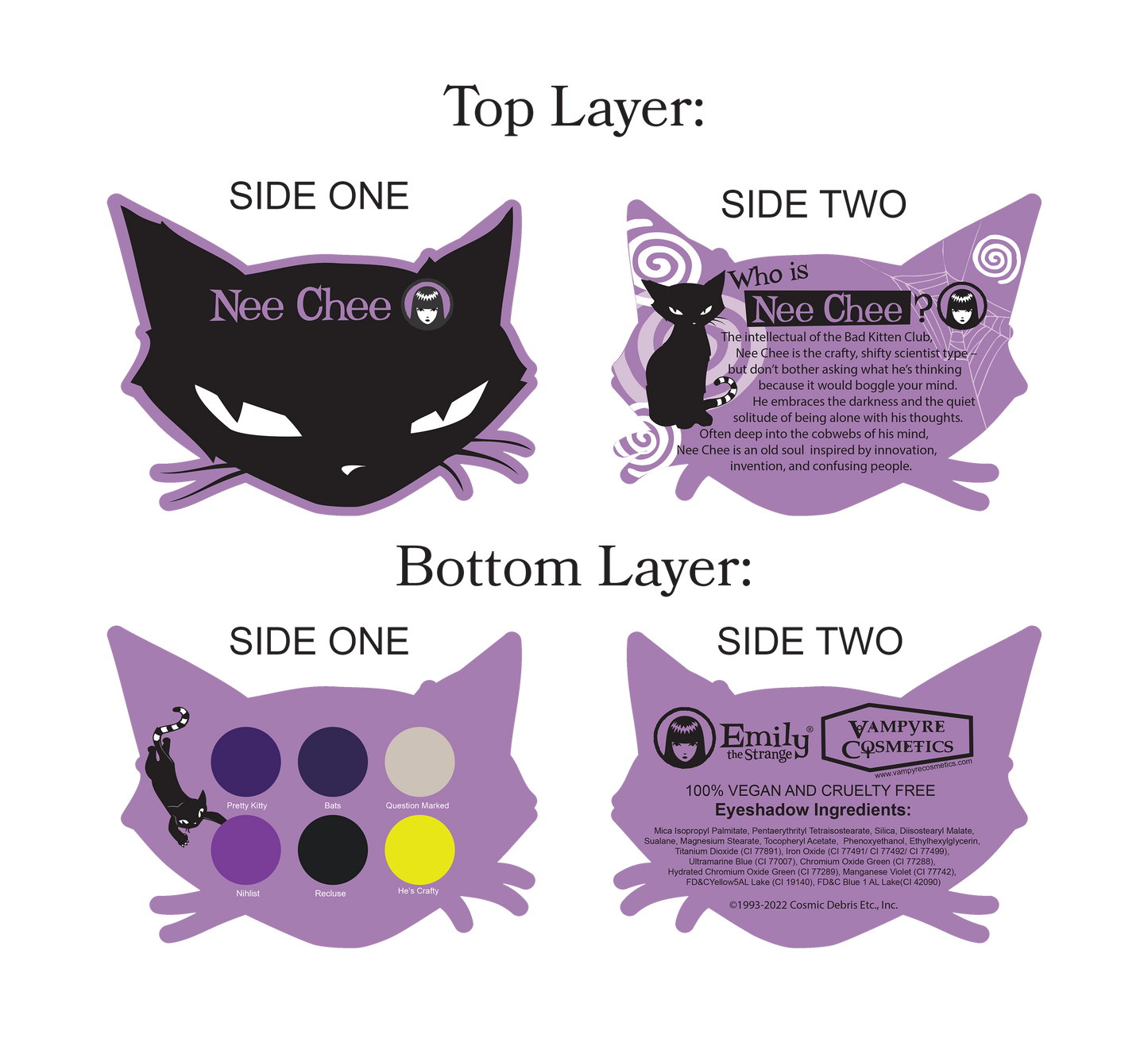Vampyre Cosmetics LLC - Emily the Strange Cat Palettes