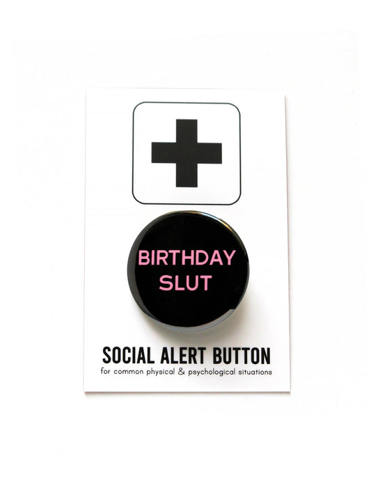 WORD FOR WORD Factory - BIRTHDAY SLUT  pinback buttons